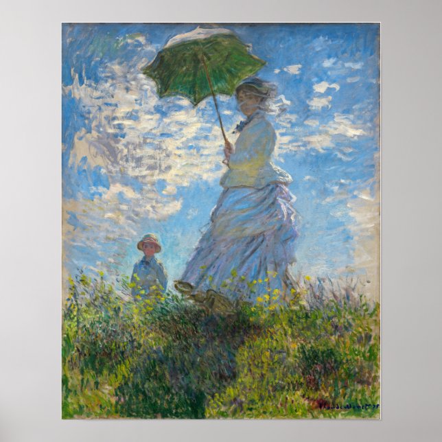 Claude Monet - The Promenade, Woman with a Parasol Poster (Front)