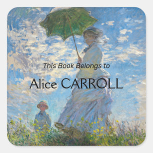 Claude Monet - The Promenade, Woman with a Parasol Square Sticker