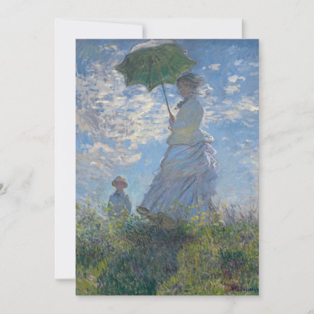 Claude Monet - The Promenade, Woman With A Parasol Thank You Card (Front)