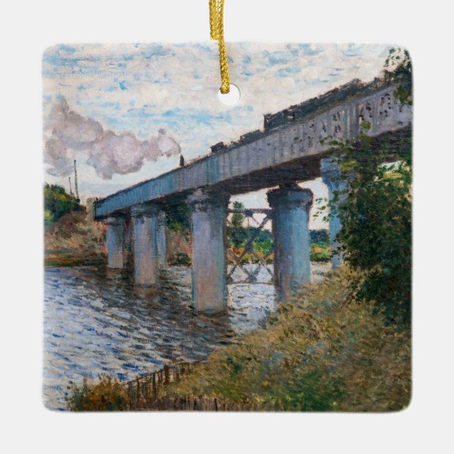 Claude Monet - The Railway Bridge at Argenteuil Ceramic Ornament (Front)