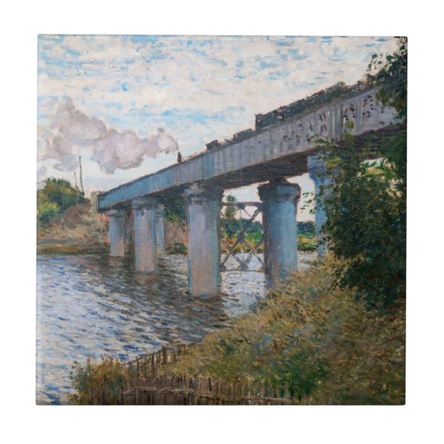 Claude Monet - The Railway Bridge at Argenteuil Tile (Front)