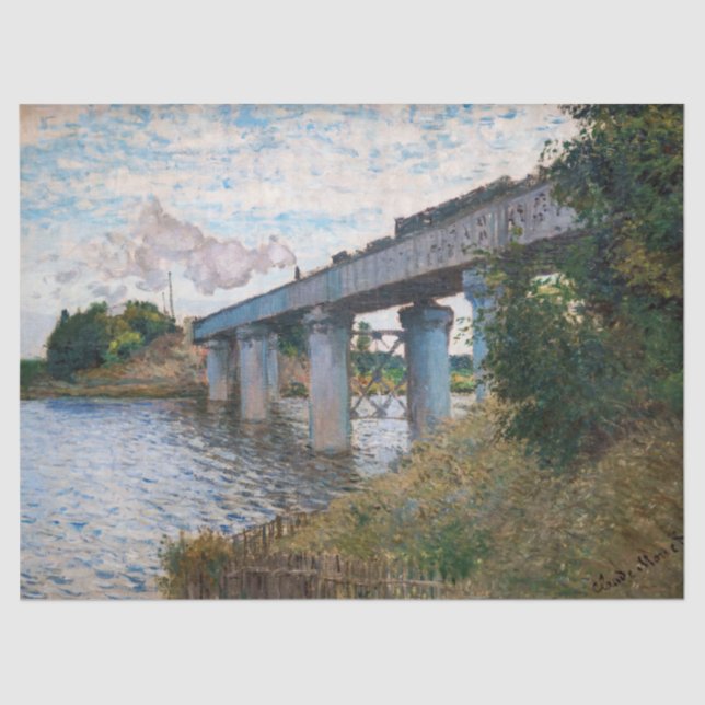 Claude Monet - The Railway Bridge at Argenteuil Tissue Paper (Front)