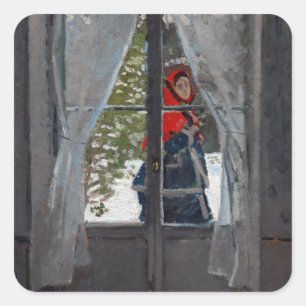Claude Monet The Red Kerchief Square Sticker