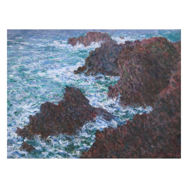 Claude Monet - The Rocks at Belle-Ile, Wild Coast Tablecloth (Front (Horizontal))