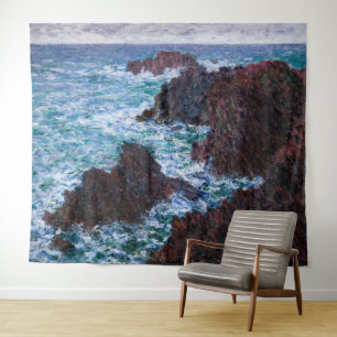 Claude Monet - The Rocks at Belle-Ile, Wild Coast Tapestry