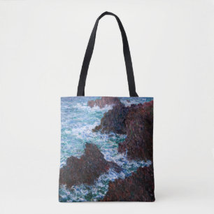 Claude Monet - The Rocks at Belle-Ile, Wild Coast Tote Bag