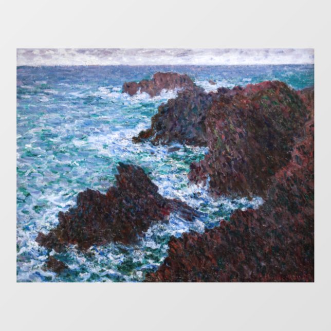 Claude Monet - The Rocks at Belle-Ile, Wild Coast Window Cling (Sheet)