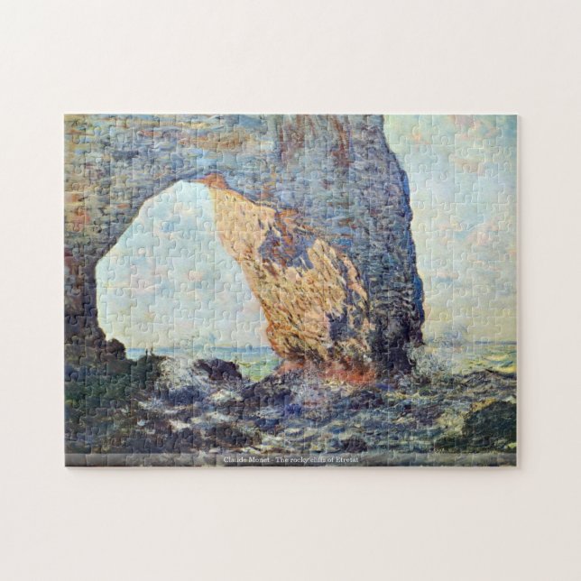 Claude Monet - The rocky cliffs of Etretat Jigsaw Puzzle (Horizontal)