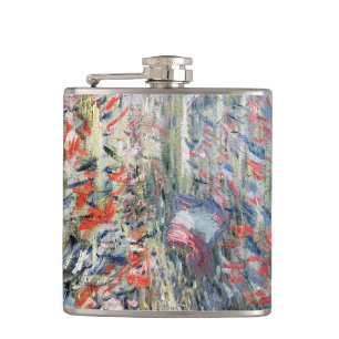 Claude Monet The Rue Montorgueil, Paris Hip Flask