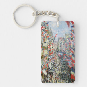 Claude Monet The Rue Montorgueil, Paris Key Ring