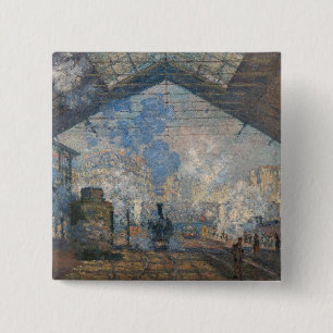 Claude Monet - The Saint-Lazare Station 15 Cm Square Badge