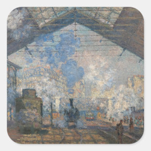 Claude Monet - The Saint-Lazare Station Square Sticker