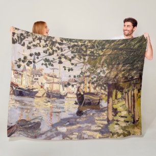 Claude Monet. The Seine at Rouen Fleece Blanket