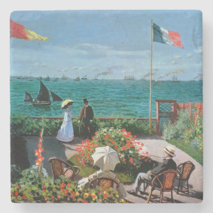 Claude Monet The Terrace at Sainte-Adresse, 1867 Stone Coaster