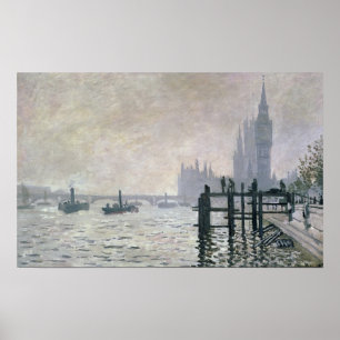 Claude Monet The Thames below Westminster Poster