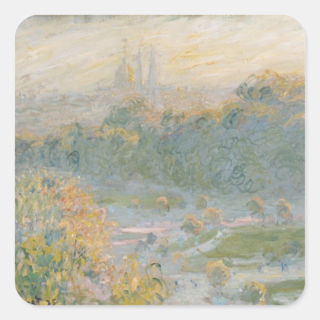 Claude Monet | The Tuileries  1875 Square Sticker (Front)