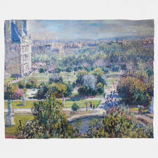 Claude Monet - The Tuileries Gardens Fleece Blanket (Front (Horizontal))