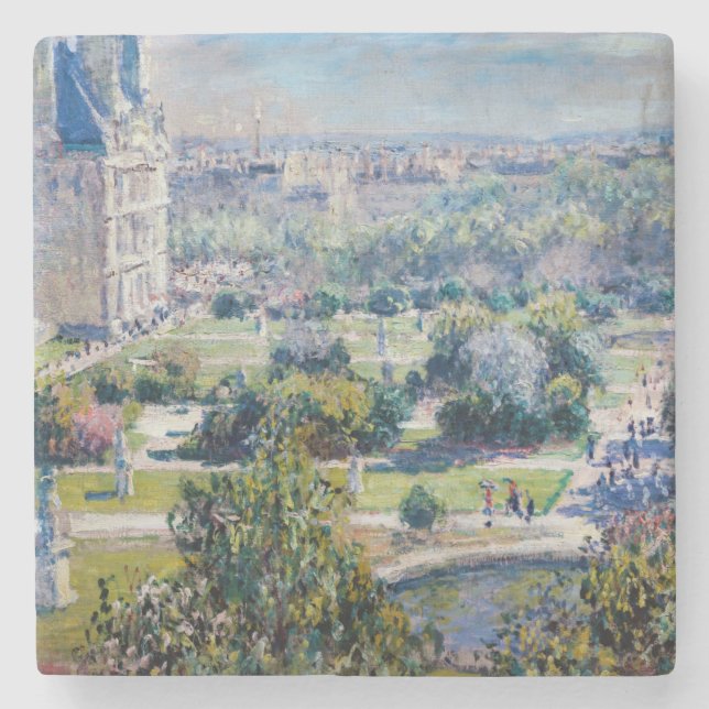 Claude Monet - The Tuileries Gardens Stone Coaster (Front)