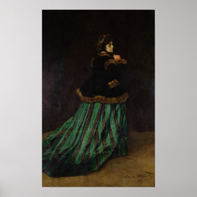 Claude Monet | The Woman in the Green Dress, 1866 Poster (Front)