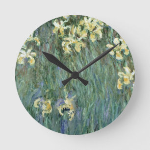 Claude Monet The Yellow Irises Round Clock