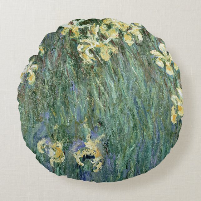 Claude Monet | The Yellow Irises Round Cushion (Front)