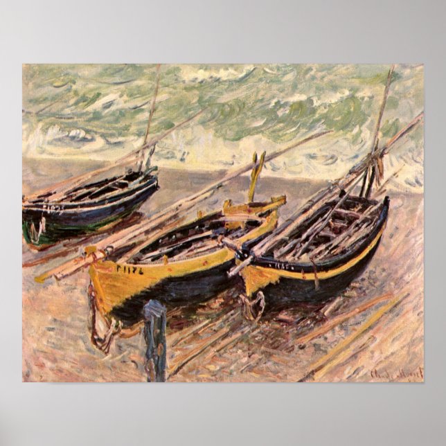 Claude Monet - Three fishing boats Poster (Front)