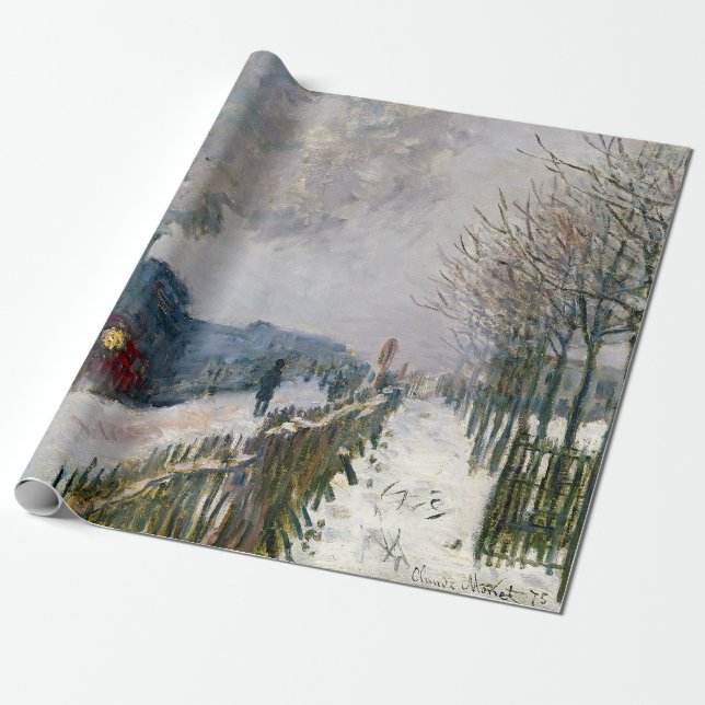Claude Monet - Train in the Snow / The Locomotive Wrapping Paper (Unrolled)