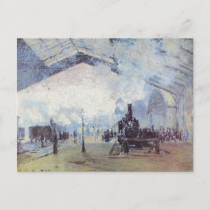 Claude Monet Train Station Postcard
