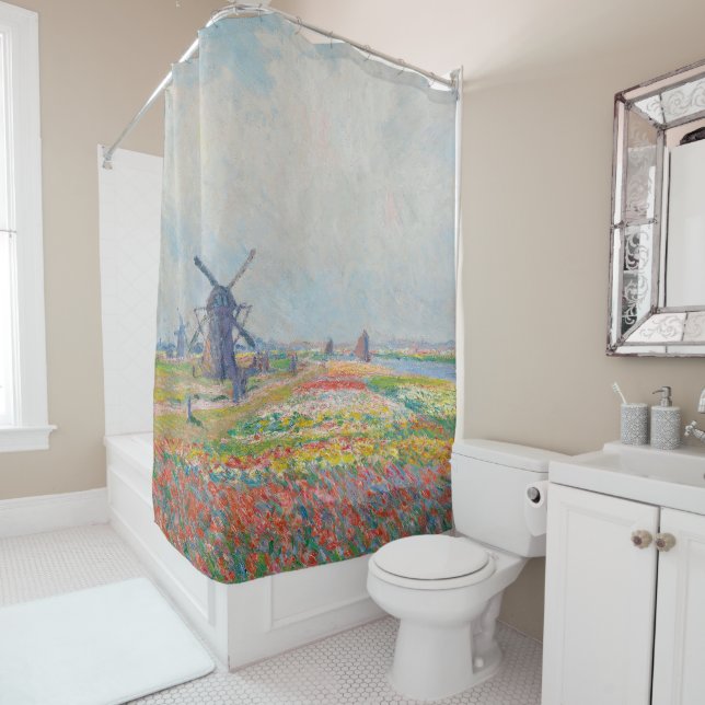 Claude Monet - Tulip Fields near The Hague Shower Curtain (In Situ)