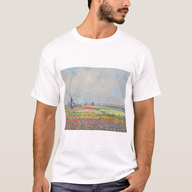 Claude Monet - Tulip Fields near The Hague T-Shirt (Front)