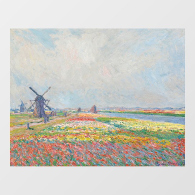 Claude Monet - Tulip Fields near The Hague Window Cling (Sheet)