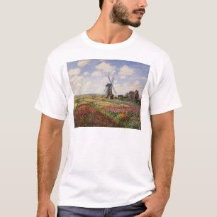 Claude Monet Tulip Fields Rijnsburg Windmill T-Shirt