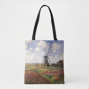 Claude Monet   Tulip Fields Rijnsburg Windmill Tote Bag