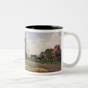 Claude Monet   Tulip Fields Rijnsburg Windmill Two-Tone Coffee Mug