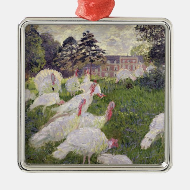 Claude Monet | Turkeys at Chateau de Rottembourg Metal Tree Decoration (Front)