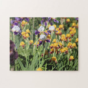 Claude Monet Type Stylized Garden Iris Jigsaw Puzzle