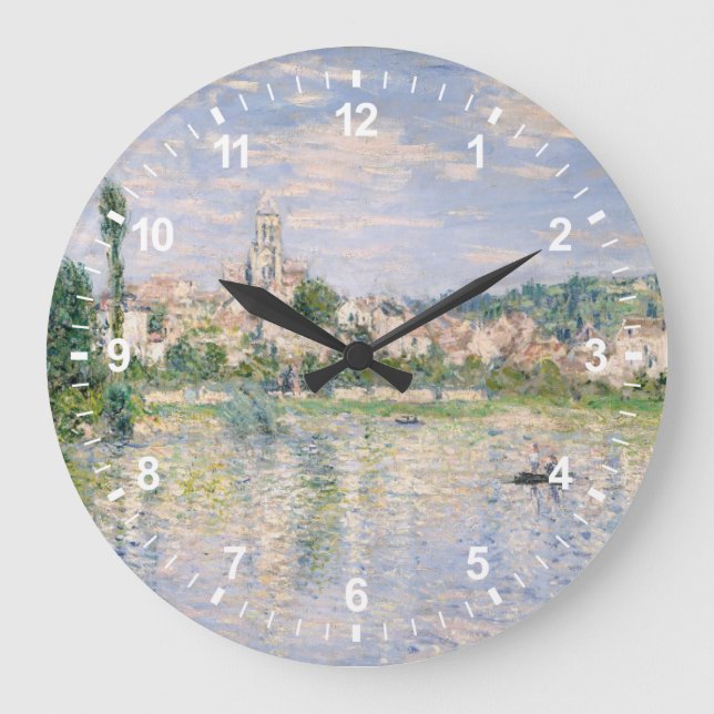 Claude Monet | V�theuil in Summer Large Clock (Front)