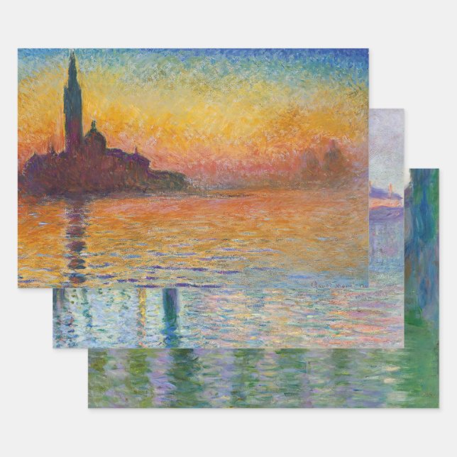 Claude Monet - Venice Masterpieces Selection  Wrapping Paper Sheet (Set)