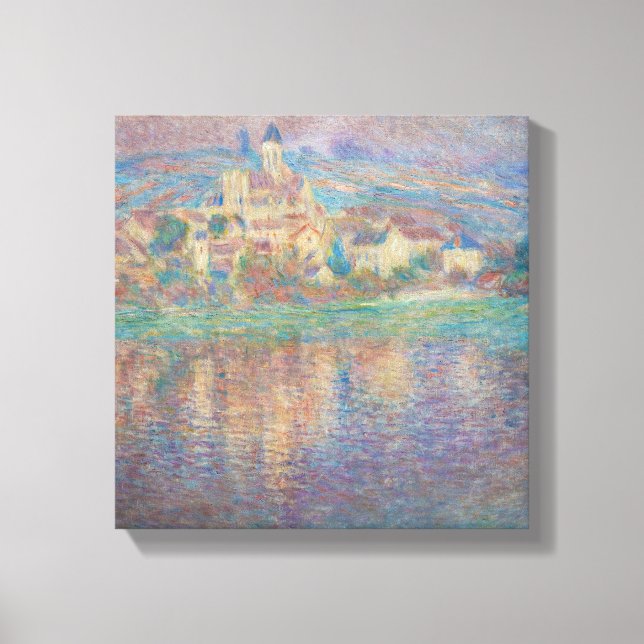 Claude Monet - Vetheuil, Sunset Canvas Print (Front)