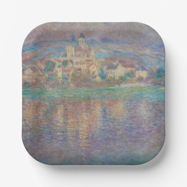 Claude Monet - Vetheuil, Sunset Paper Plate (Front)