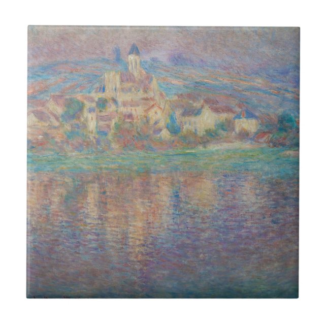 Claude Monet - Vetheuil, Sunset Tile (Front)
