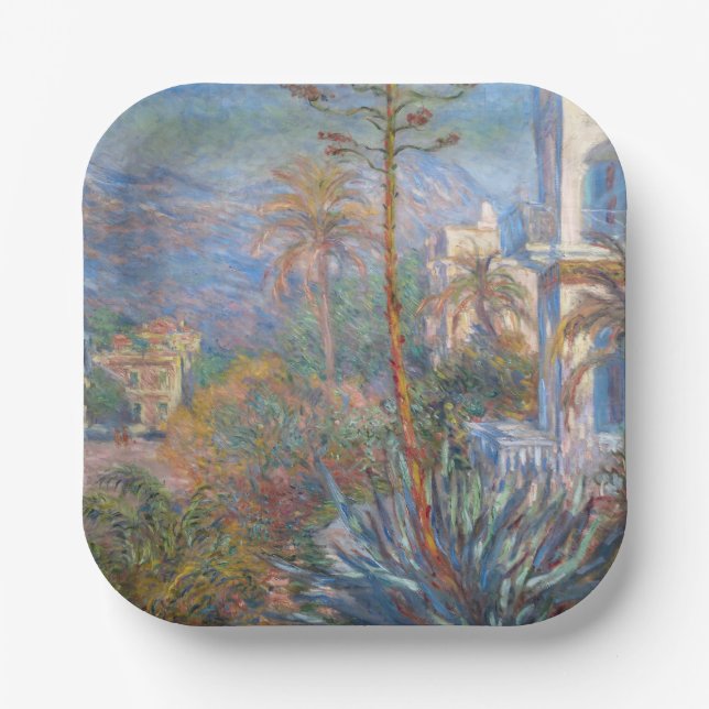 Claude Monet - Villas at Bordighera Paper Plate (Front)