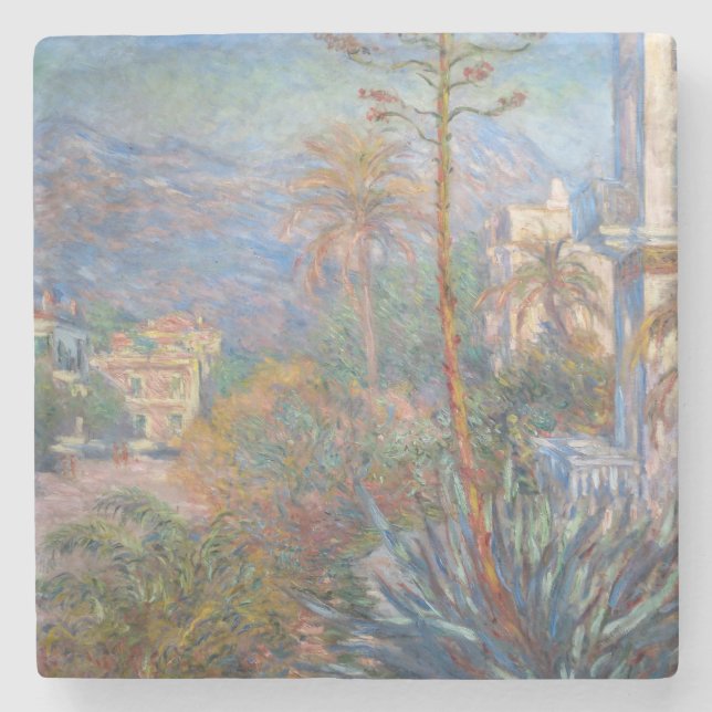 Claude Monet - Villas at Bordighera Stone Coaster (Front)