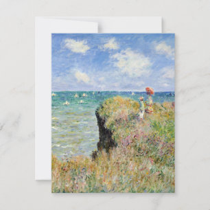 Claude Monet - Walk On The Cliff At Pourville Thank You Card