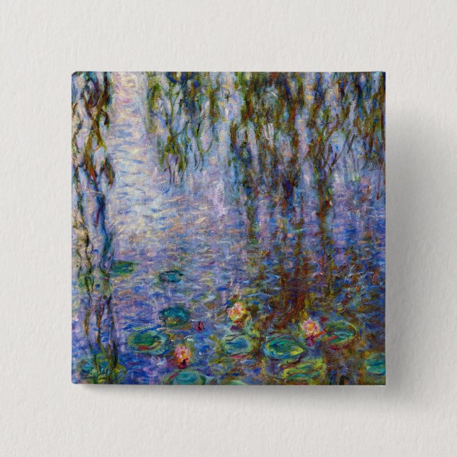 Claude Monet - Water Lilies 15 Cm Square Badge (Front)