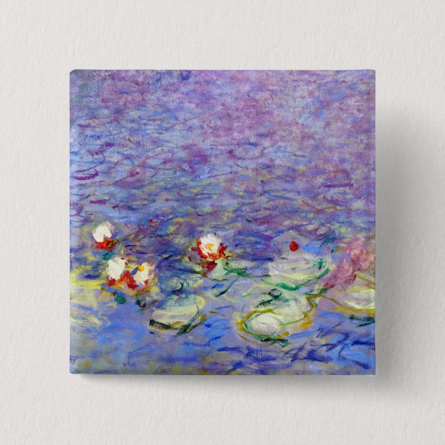 Claude Monet - Water Lilies 15 Cm Square Badge (Front)