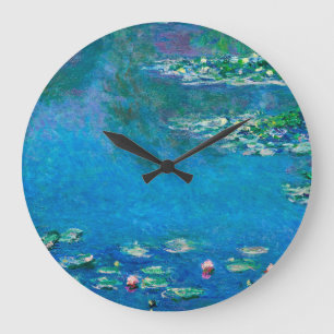 Claude Monet - Water Lilies 1906 Large Clock