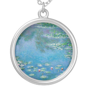 Claude Monet - Water Lilies 1906 Silver Plated Necklace