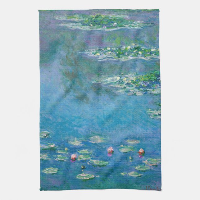Claude Monet - Water Lilies 1906 Tea Towel (Vertical)