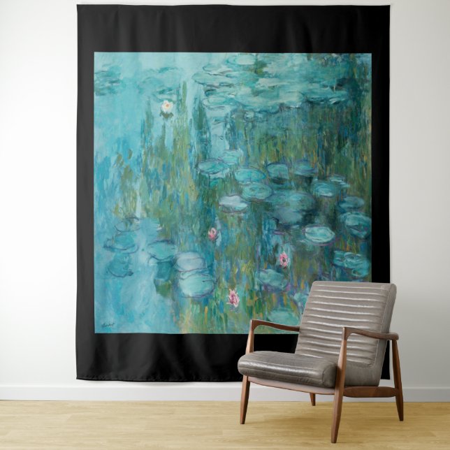 Claude Monet, Water Lilies, 1915, Aqua Blue Tapestry (In Situ)